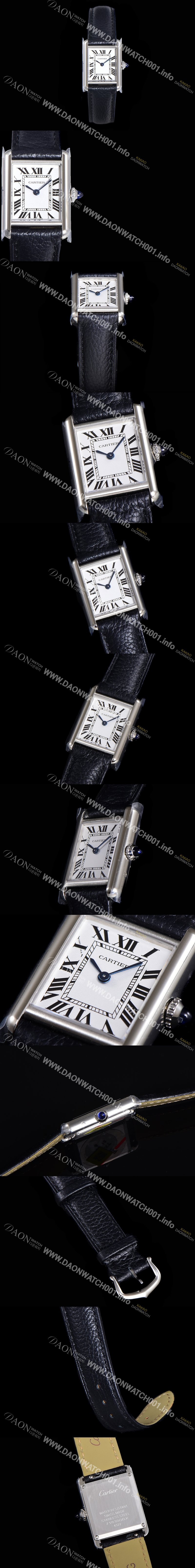 레플리카 [까르띠에] 여성용 탱크 머스트 WSTA0042 로마 인덱스 29.5mm 화이트 다이얼 가죽줄 쿼츠 무브먼트 CAR08316