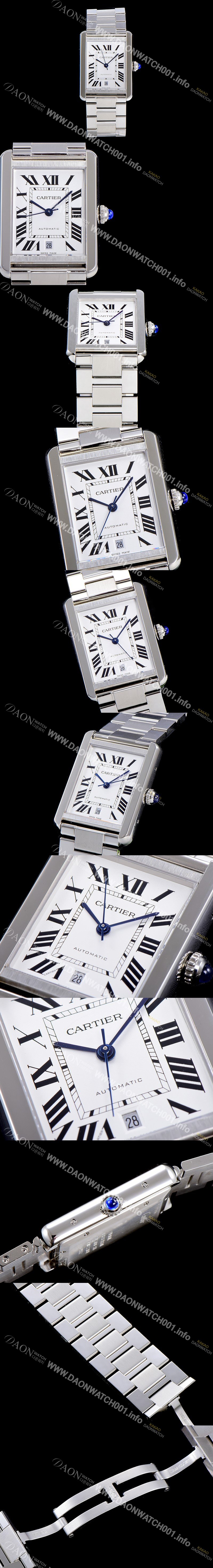 레플리카 [까르띠에] 남성용 탱크 솔로 W5200028 로마 인덱스 40mm 화이트 다이얼 오토매틱 스틸 CAR09969