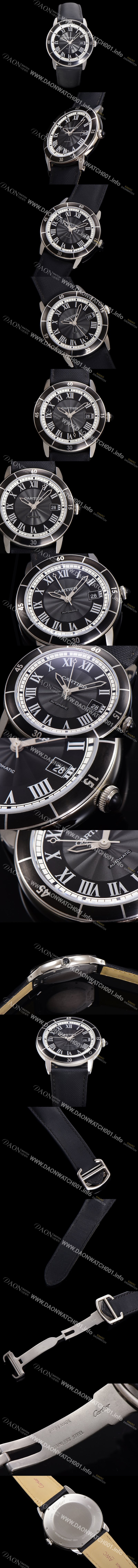 레플리카 [까르띠에] 롱드 끄로아지에 WSRN0003 오토매틱 ETA2824-2 42mm 남성용시계 나토천스트랩 블랙 다이얼 car69311