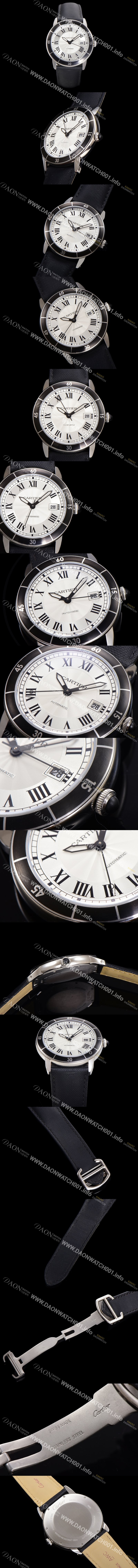 레플리카 [까르띠에] 롱드 끄로아지에 WSRN0002 오토매틱 ETA2824-2 42mm 남성용시계 나토천스트랩 화이트 다이얼 car69312