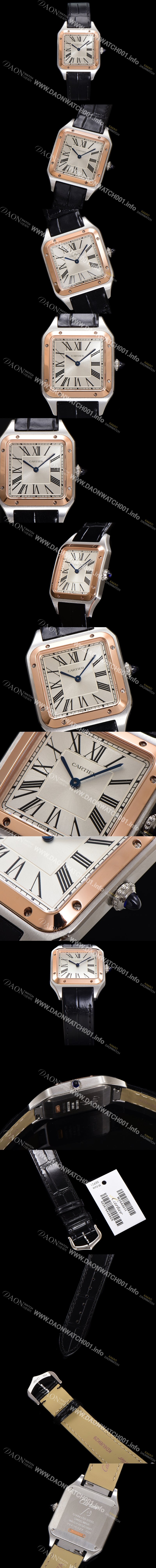 레플리카 [까르띠에] 남여공용 산토스 W2SA0019 쿼츠 43.5mm M 사이즈 18K 로즈골드 화이트 다이얼 car69324