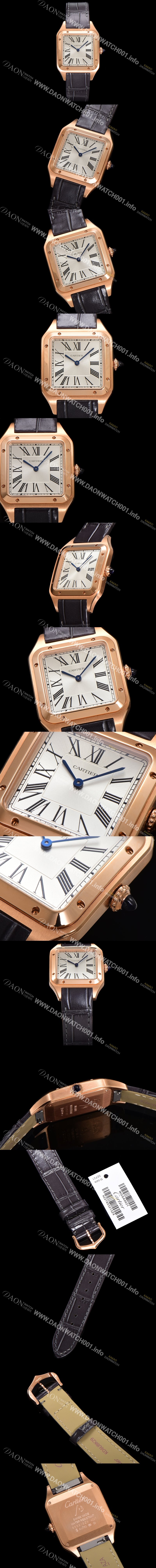 레플리카 [까르띠에] 남여공용 산토스 WGSA0021 쿼츠 43.5mm M 사이즈 18K 로즈골드 화이트 다이얼 car69325