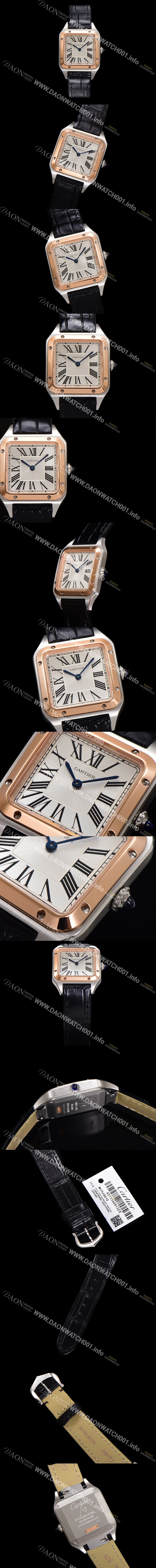 레플리카 [까르띠에] 여성용 산토스 W2SA0012 쿼츠 38mm S 사이즈 18K 로즈골드 화이트 다이얼 car69328