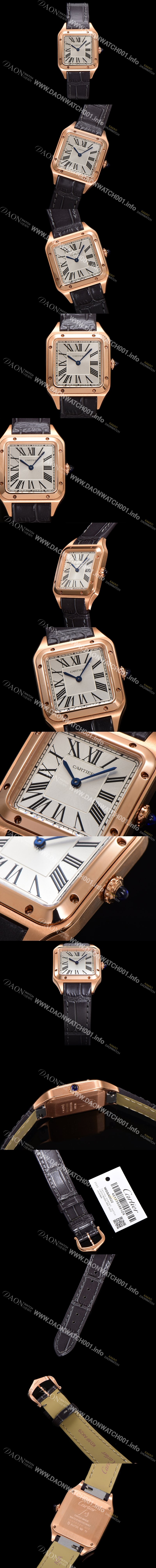 레플리카 [까르띠에] 여성용 산토스 WGSA0022 쿼츠 38mm S 사이즈 18K 로즈골드 화이트 다이얼 car69329