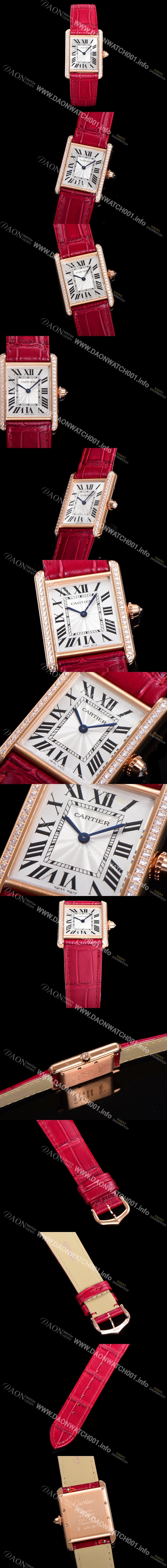 레플리카 [까르띠에] 여성용 탱크 WJTA0038 쥬얼 다이아몬드 베젤 화이트 실버 썬더스트 다이얼 쿼츠 무브먼트 car69349