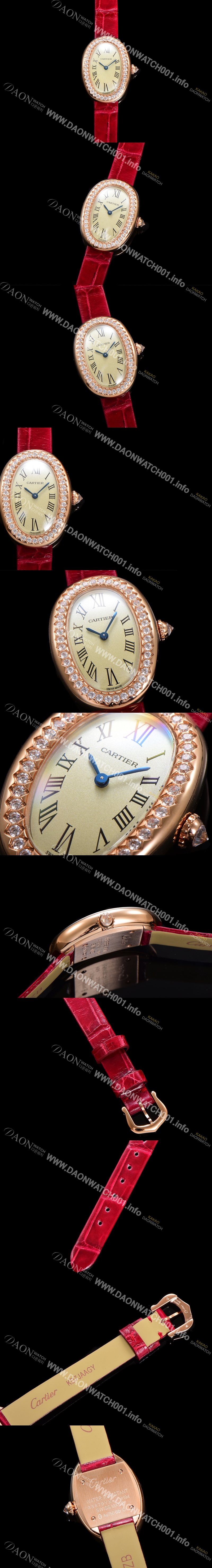 레플리카 [까르띠에] 여성용 베누아 WJBA0031 18K로즈골드 실버 다이얼 악어가죽줄 쿼츠 무브먼트 car69353