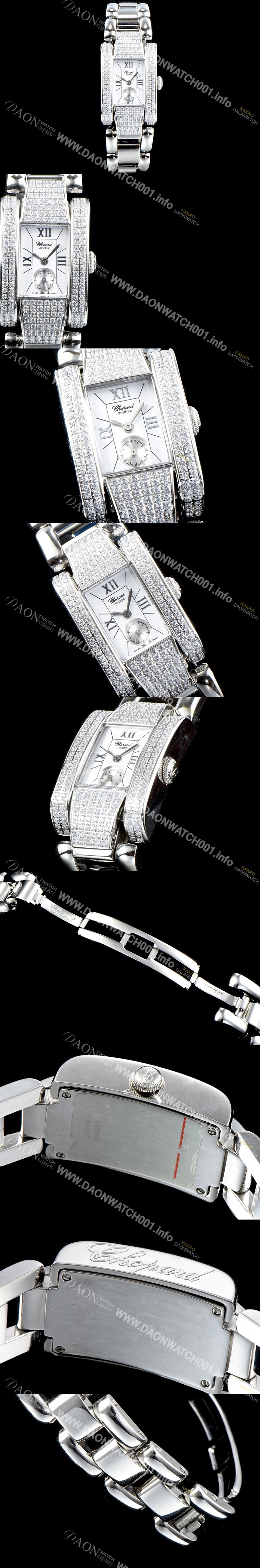 레플리카 [쇼파드] 여성용 라 스트라다 스위스 쿼츠 화이트 쥬얼리 베젤 실버다이얼 CHO0415