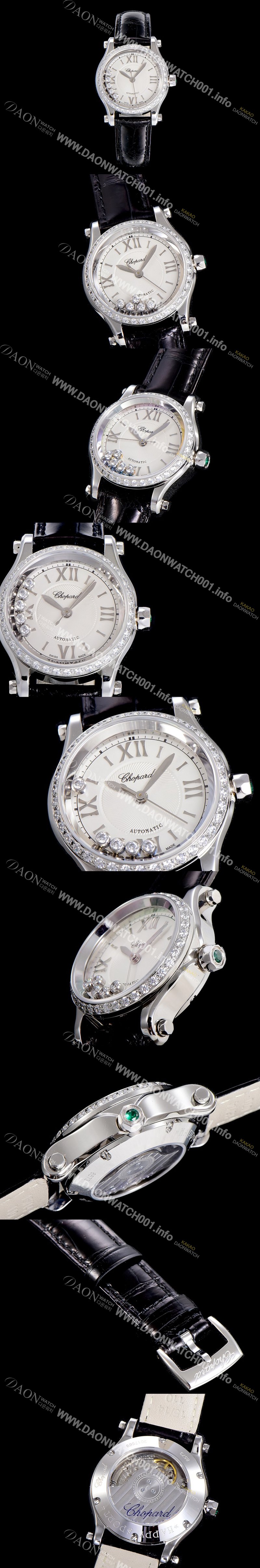 레플리카 [쇼파드]여성용 해피스포츠 미니 오토매틱 보석/큐빅 30미리 레이디스 화이트다이얼 CHO80053