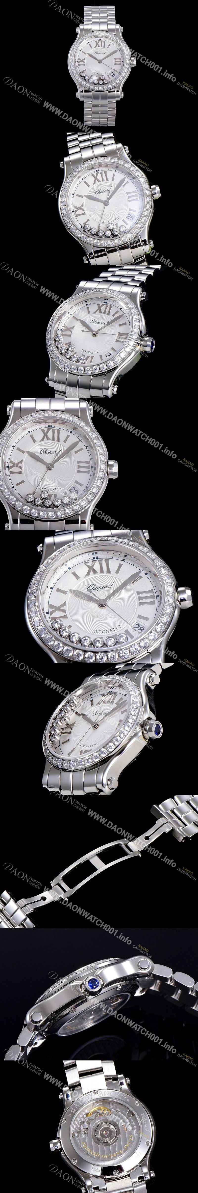 레플리카 [쇼파드] 여성용 해피 스포츠 36미리 오토매틱 ETA2892-2 최상급 쥬얼셋팅 메탈시계 화이트다이얼 CHO73638