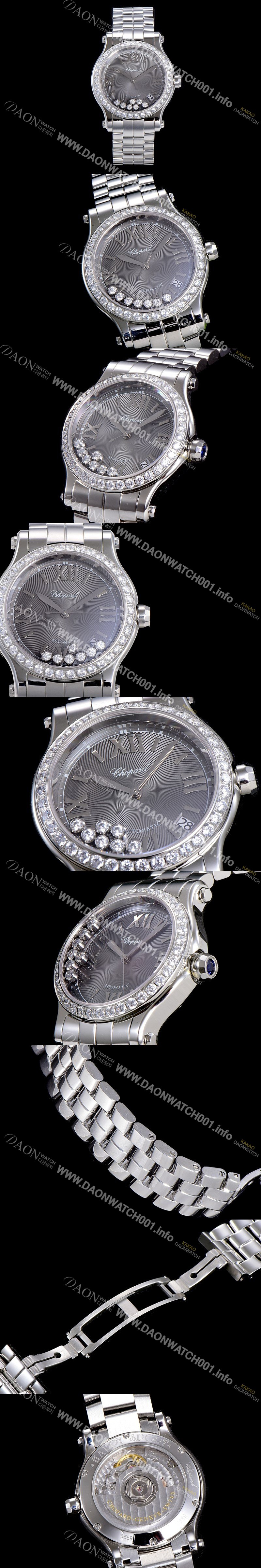 레플리카 [쇼파드] 여성용 해피 스포츠 36미리 오토매틱 ETA2892-2 최상급 쥬얼셋팅 메탈시계 그레이다이얼 CHO73637