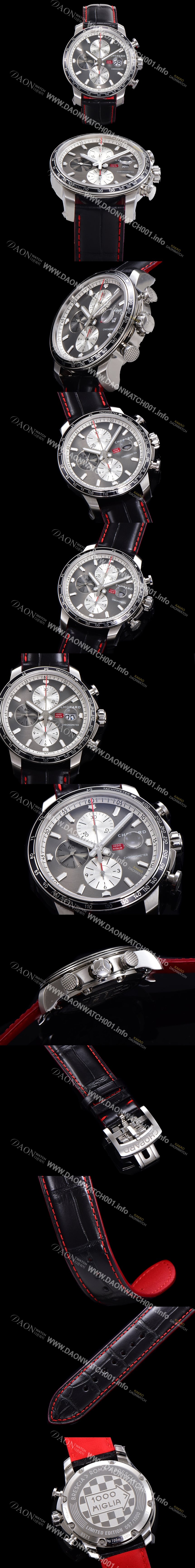 레플리카 [쇼파드] 남성용 밀러 밀가리아 Ref.168571 오토매틱 크로노그래프 아시안 7750-2타입 44mm 가죽줄 그레이다이얼  cho3192
