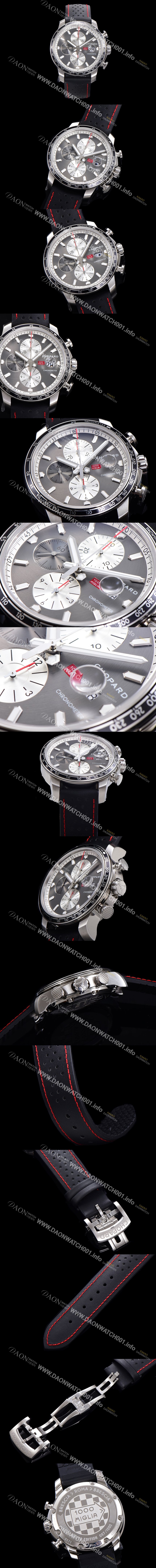 레플리카 [쇼파드] 남성용 밀러 밀가리아 Ref.168571 오토매틱 크로노그래프 아시안 7750-2타입 44mm 가죽줄 그레이다이얼   cho1351