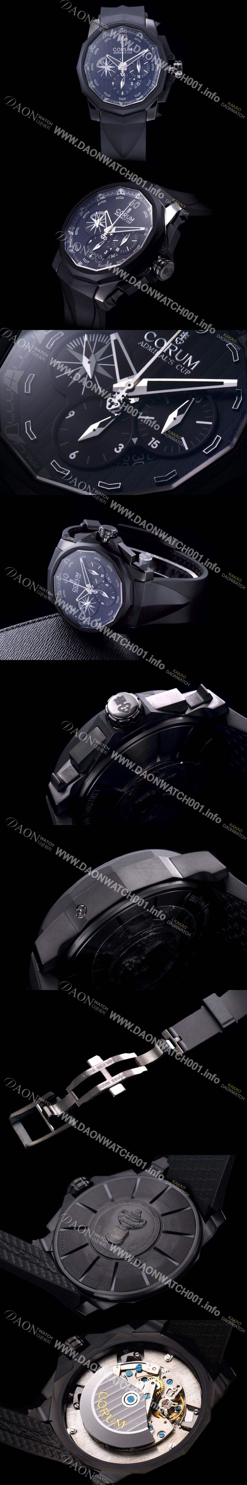 레플리카 [코럼] 남성용 어드미럴스컵 크로노그래프 48mm 블랙다이얼 COR021