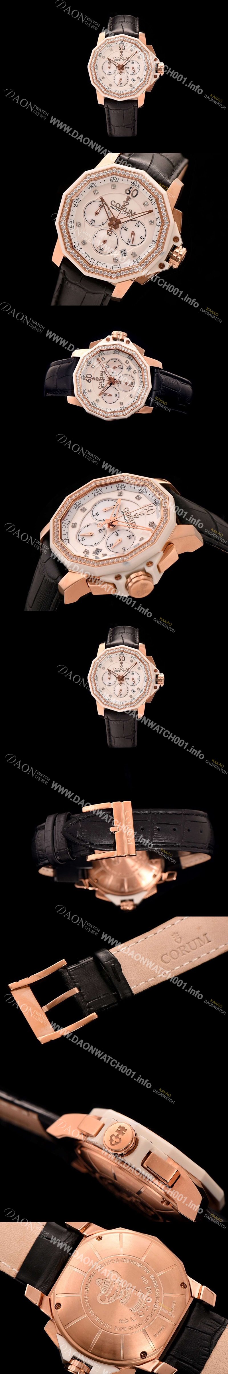 레플리카 [코럼] 남성용 애드머를스 컵 크로노 화이트다이얼 COR011