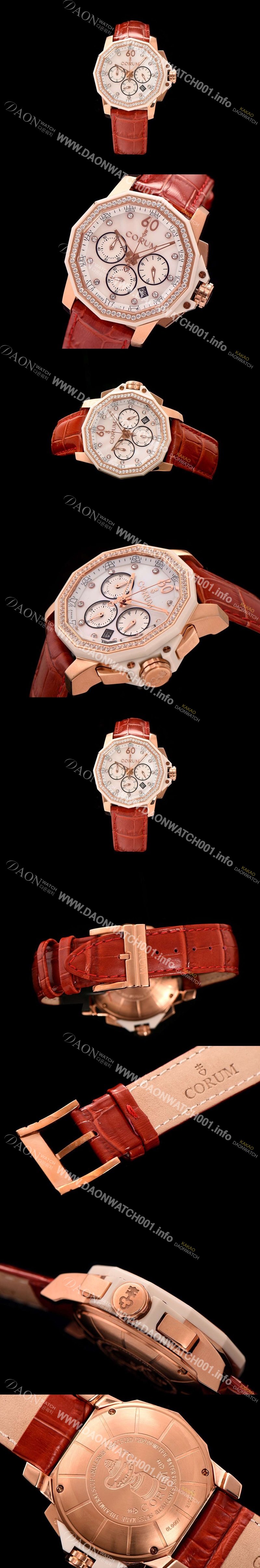 레플리카 [코럼] 남성용 애드머를스 컵 크로노 화이트다이얼 COR015