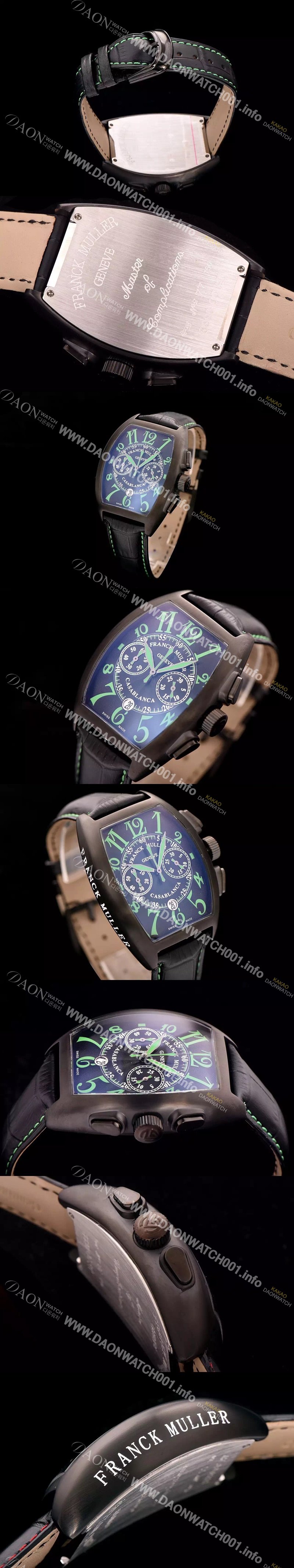 레플리카 [프랭크 뮬러] 남성용 카사블란카 크로노 블랙 다이얼 FRA4250