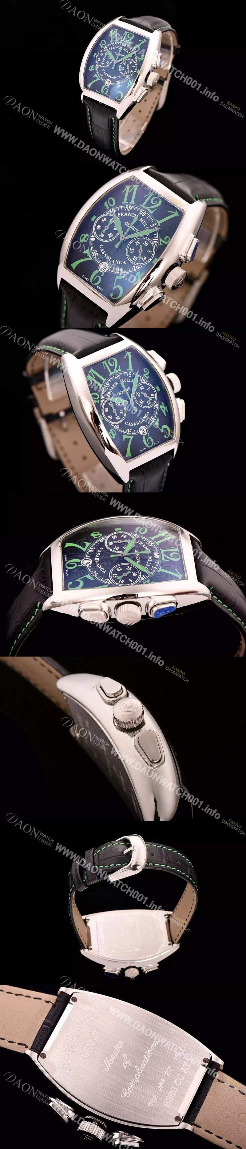 레플리카 [프랭크 뮬러] 남성용 카사블란카 크로노 블랙 다이얼 FRA4212