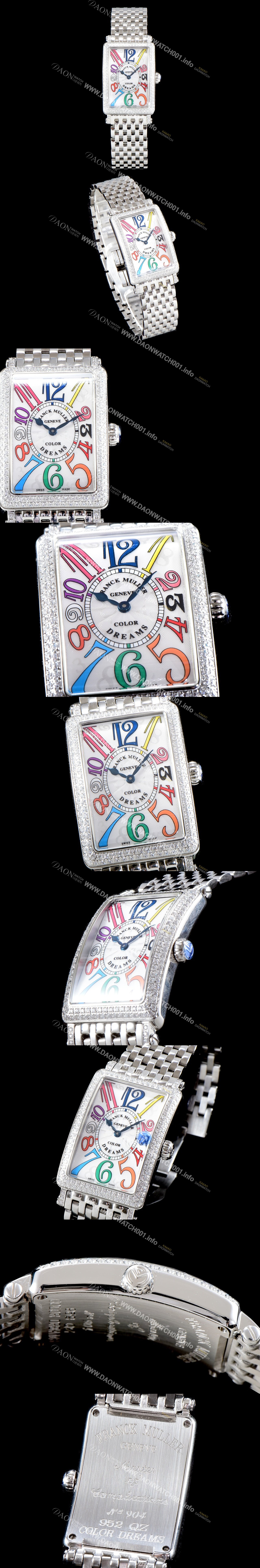 레플리카 [프랭크뮬러] 여성용 컬러오브드림즈 952 QZ 컬력션 쥬얼셋팅 케이스 화이트 다이얼 스위스 쿼츠 무브먼트 FRA04434