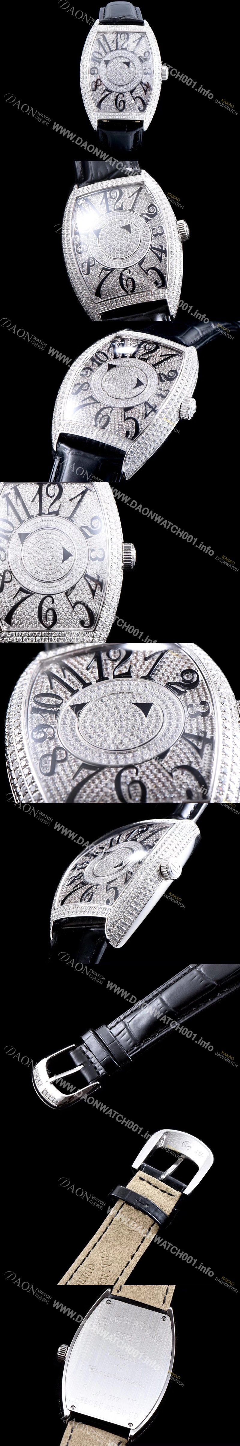 레플리카 [프랭크 뮬러] 남성용 화려함 극대화!!카사블란카 8880 DM D CD 더블 미스터리 최상급 퀄리티 쥬얼 화이트골드 다이아몬드 풀 셋팅 스위스 ETA 2824-A2 오토매틱 무브먼트 FRA0431