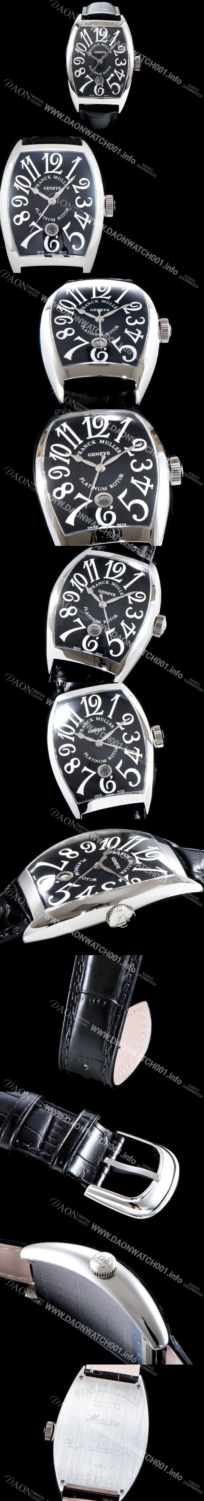 레플리카 [프랭크 뮬러] 남성용 최신버전 업그레이드형 카사블란카 5850 SC 플래티넘 로터!! 블랙 다이얼 스위스 ETA 2824-A2오토매틱 FRA0400