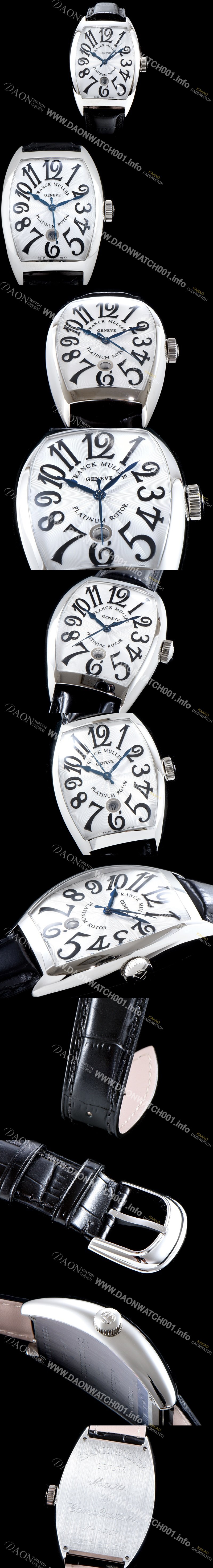 레플리카 [프랭크 뮬러] 남성용 최신버전 업그레이드형 카사블란카 5850 SC 플래티넘 로터!! 화이트&실버 물결무늬 다이얼 스위스 ETA 2824-A2오토매틱 FRA0403