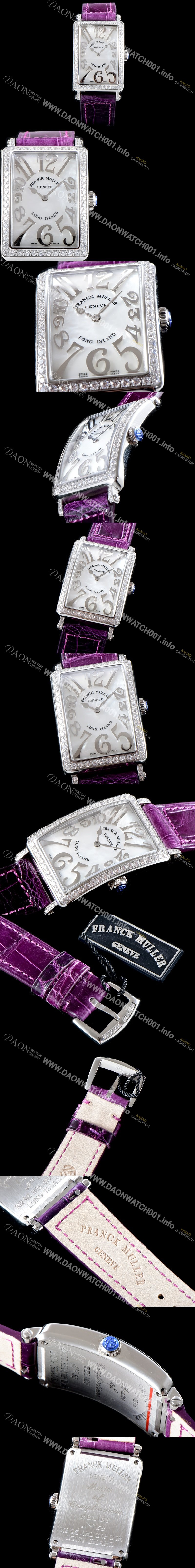 레플리카 [프랭크뮬러] 여성용 롱아일렌드 952 QZ REL 컬력션 최상급 퀄리티의 쥬얼셋팅 케이스 화이트 마더 오브 펄 다이얼 스위스 쿼츠 무브먼트 FRA0452