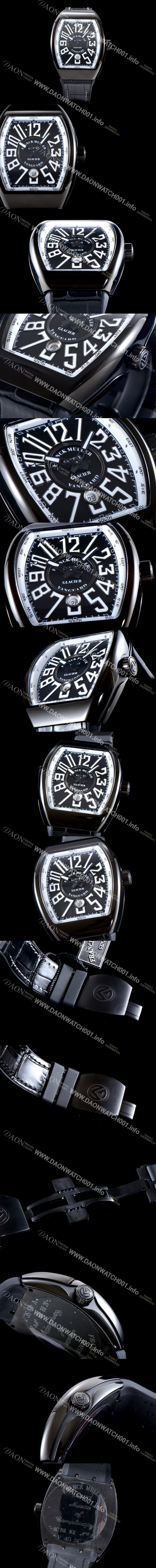 레플리카 [프랭크 뮬러] 남성용 마스터 컴플리케이션 V 45 SC DT YACHTING 5N 뱅가드 요팅!! PVD 코딩 블랙&화이트 다이얼 스위스 ETA 2824-A2오토매틱 FRA0413