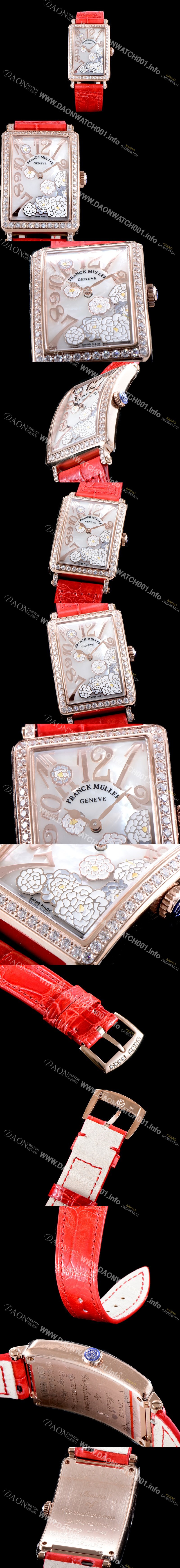 레플리카 [프랭크뮬러] 여성용 롱아일렌드 952 QZ ORC D 1R 컬력션 최상급 퀄리티의 쥬얼셋팅 케이스 화이트 마더 오브 펄 다이얼 스위스 쿼츠 무브먼트 FRA0411