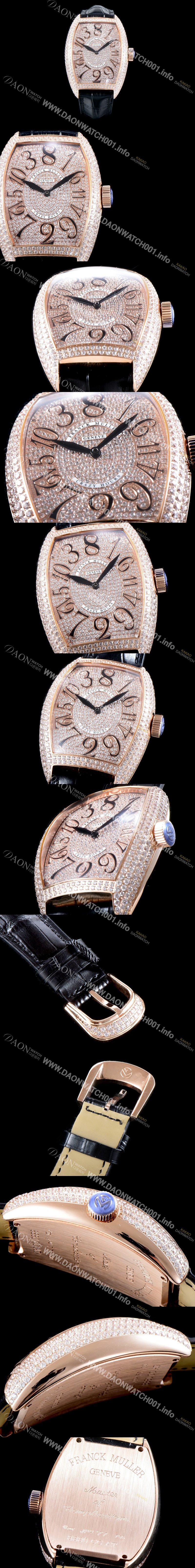 레플리카 [프랭크 뮬러] 남성용 크레이지 아워스 8880 CH 풀 다이아셋팅!! 18K 로즈골드 오토매틱 무브먼트 FRA0410