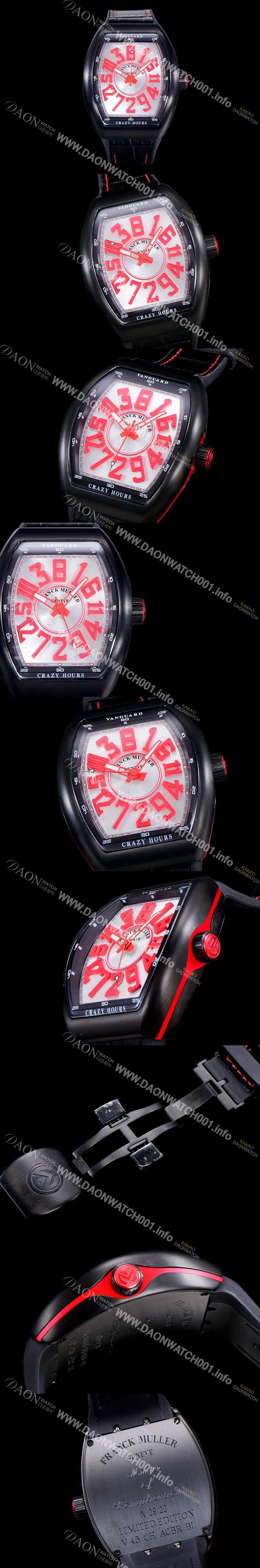 레플리카 [프랭크뮬러] 남성용 뱅가드 오토매틱 CZ02타입 44미리 PVD코팅 케이스 가죽줄/스트랩 실버다이얼 FRA73859