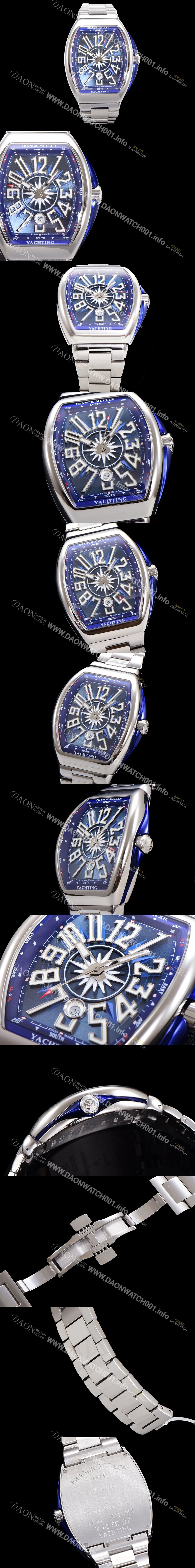 레플리카 [프랭크뮬러] 남성용 뱅가드 오토매틱 ETA2824 타입 45mm 메탈줄 블루다이얼 fra2944