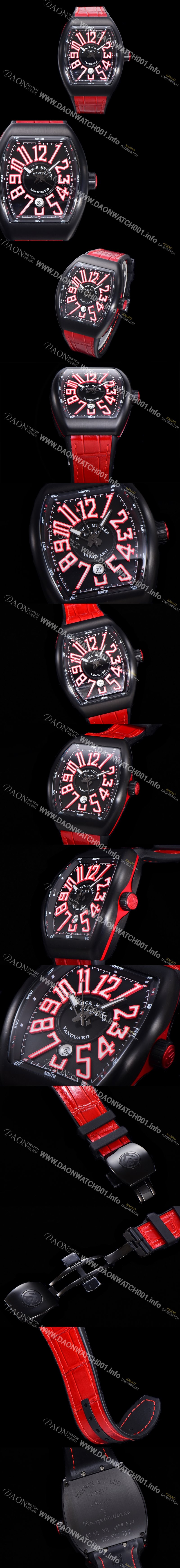 레플리카 [프랭크뮬러] 남성용 V 45 SC DT 뱅가드 2824 므브먼트 오토매틱 44미리 PVD코팅 케이스 러버밴드 블랙다이얼 FRA75499