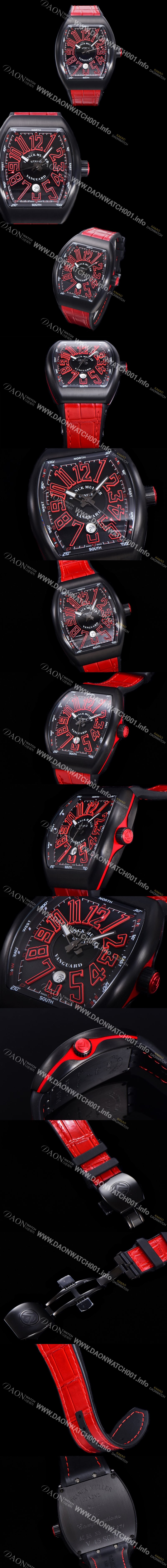 레플리카 [프랭크뮬러] 남성용 V 45 SC DT 뱅가드 2824 므브먼트 오토매틱 44미리 PVD코팅 케이스 러버밴드 블랙다이얼 FRA75504