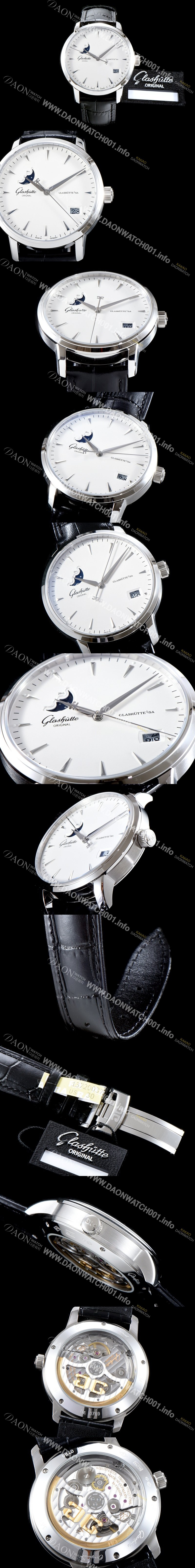 레플리카 [글라슈테 오리지날] 남성용 세나토 1-36-04-05-02-02 클래식 문페이즈 up!! 화이트 다이얼 (기계식 자동)오토매틱 무브먼트 GLA4210