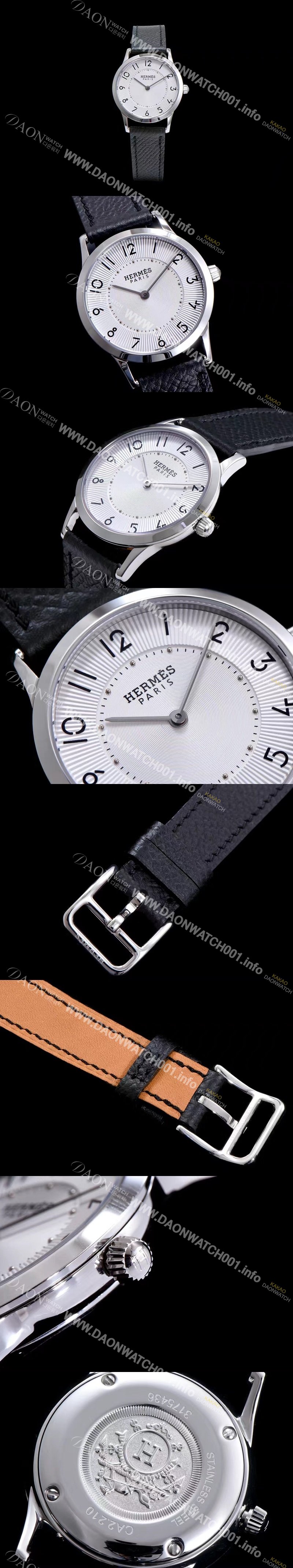 레플리카 [에르메스] 남성용 슬림 데르메스 W041733WW00 화이트 다이얼 춰츠 무브먼트 HEM4201