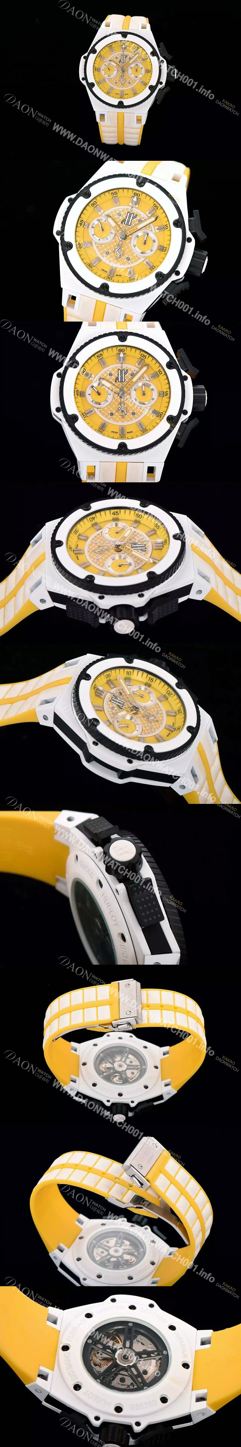 레플리카 [휴블렛] 남성용 빅뱅 페라리 에디션 옐루다이얼 HUB4200