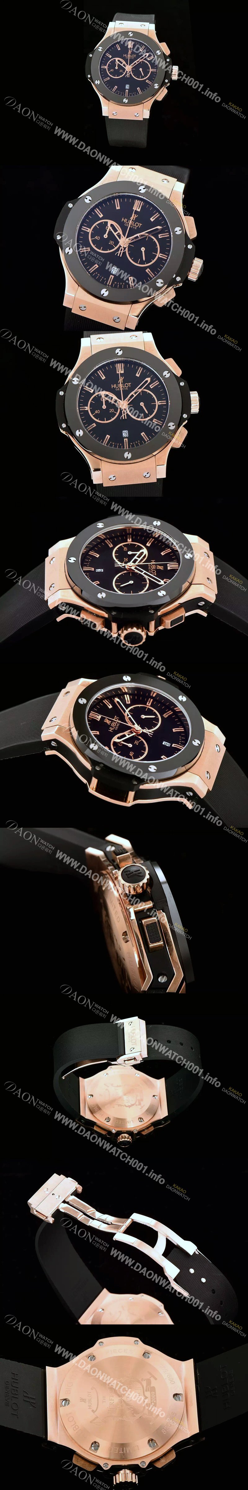 레플리카 [휴블렛] 남성용 위블로 빅뱅 리미티드 에디션 쿼츠 42mm 블랙다이얼 HUB4210