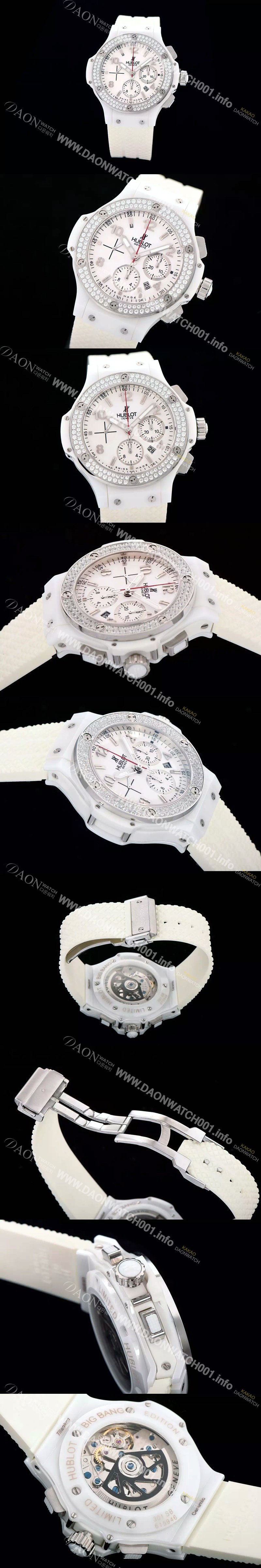 레플리카 [휴블렛] 남성용 빅뱅 에볼루션 다이아몬드 버젼 화이트다이얼 HUB4200