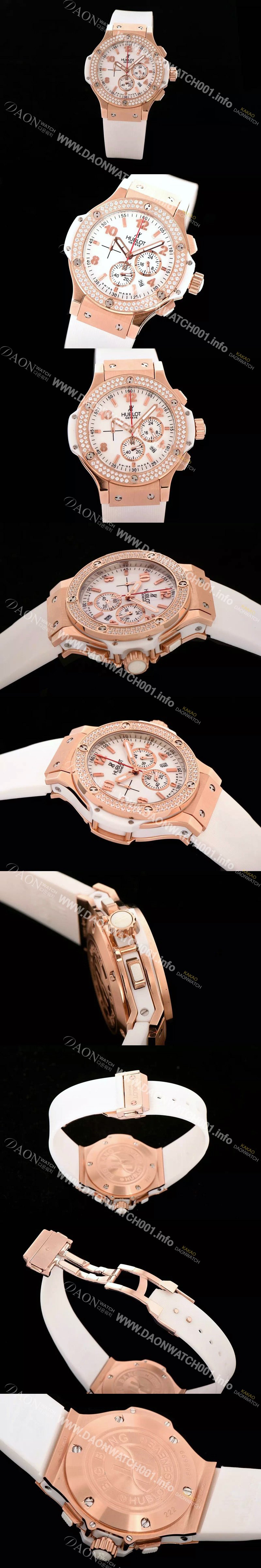 레플리카 [휴블렛] 여성용 빅뱅 에볼루션 쿼츠 다이아몬드 버젼 화이트다이얼 HUB4202