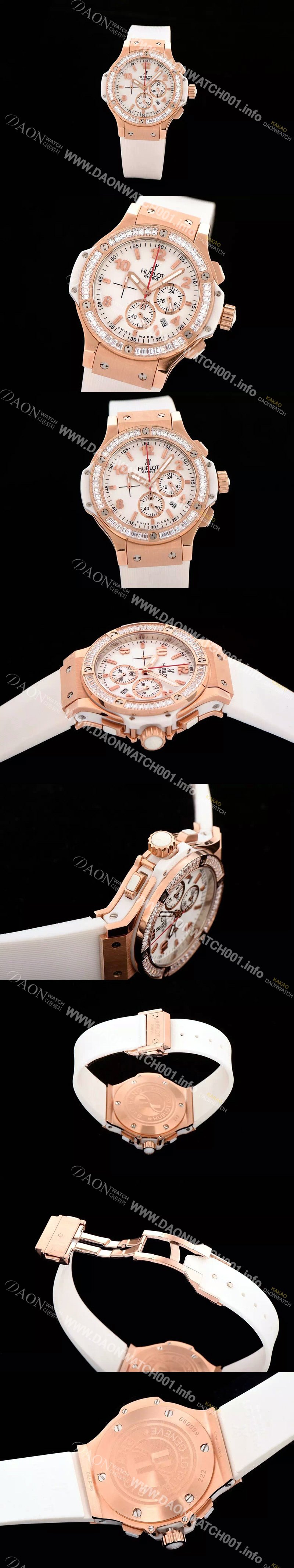 레플리카 [휴블렛] 여성용 빅뱅 에볼루션 쿼츠 다이아몬드 버젼 화이트다이얼 HUB4200