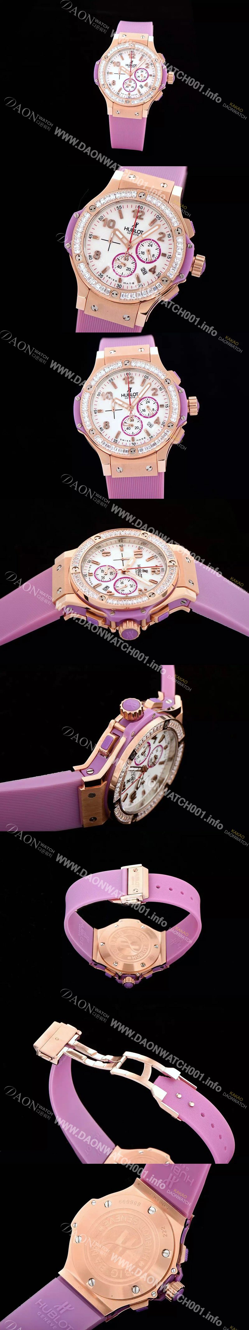 레플리카 [휴블렛] 여성용 빅뱅 에볼루션 쿼츠 다이아몬드 버젼 화이트다이얼 HUB4205