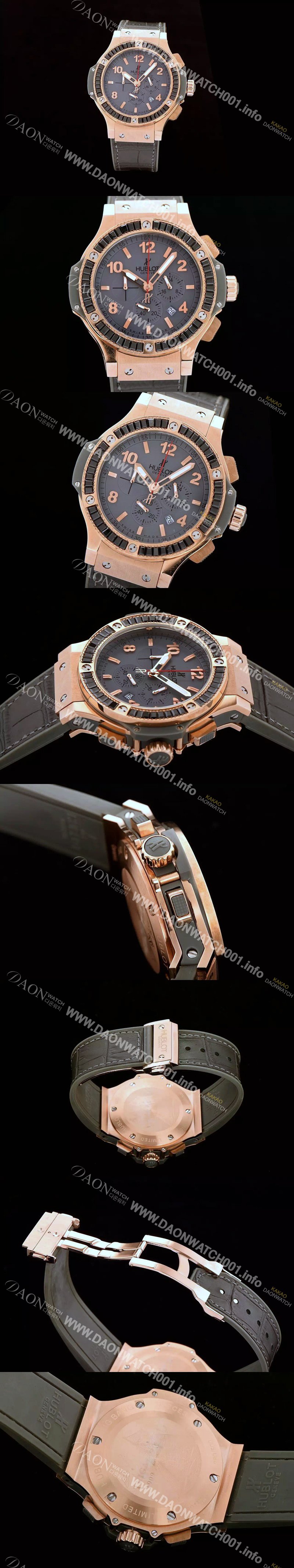 레플리카 [휴블렛] 남성용 빅뱅 에볼루션 쿼츠 다이아몬드 버젼 그레이다이얼 HUB0442