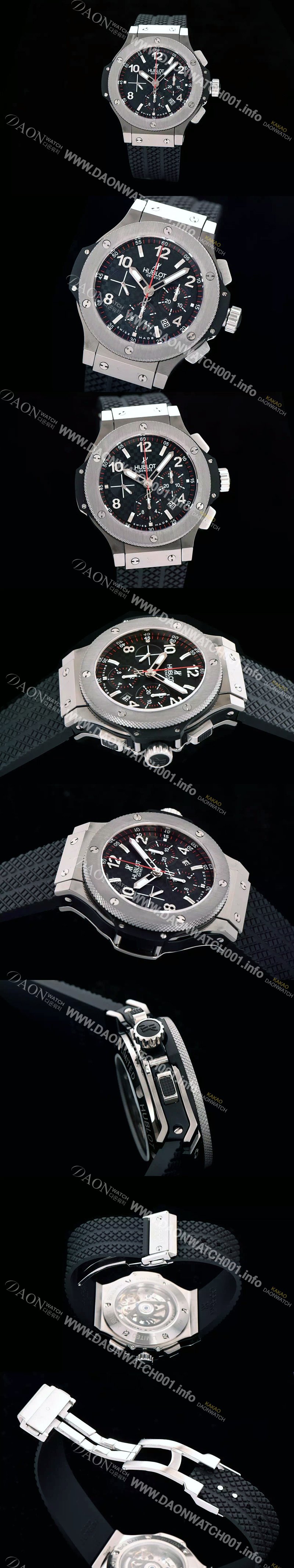 레플리카 [휴블렛] 남성용 빅뱅 스틸 44mm 블랙다이얼 HUB0404