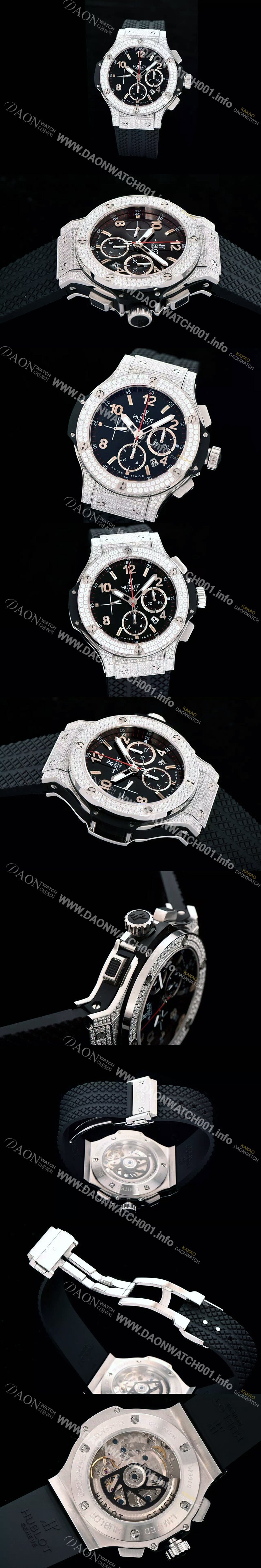 레플리카 [휴블렛] 남성용 빅뱅 블랙 다이얼 최상급 소재의 다이아버젼 블랙다이얼 HUB0402