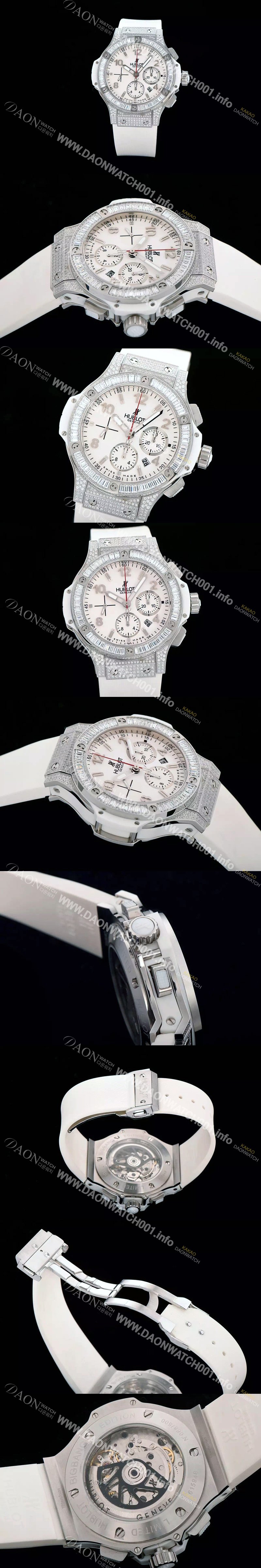 레플리카 [휴블렛] 남성용 빅뱅 화이트실버 다이아몬드 퍼펙트버젼 화이트다이얼 HUB0400