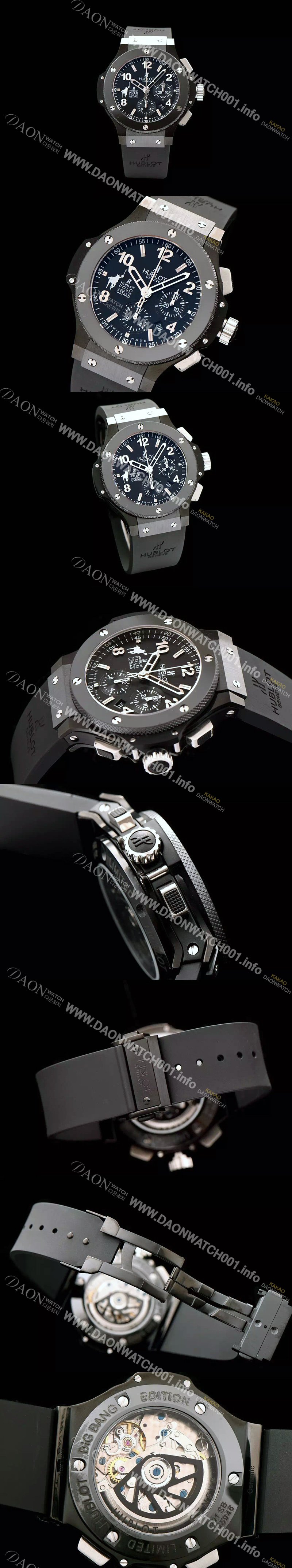 레플리카 [휴블렛] 남성용 빅뱅 폴로 골드 컵 블랙 다이얼 HUB0422