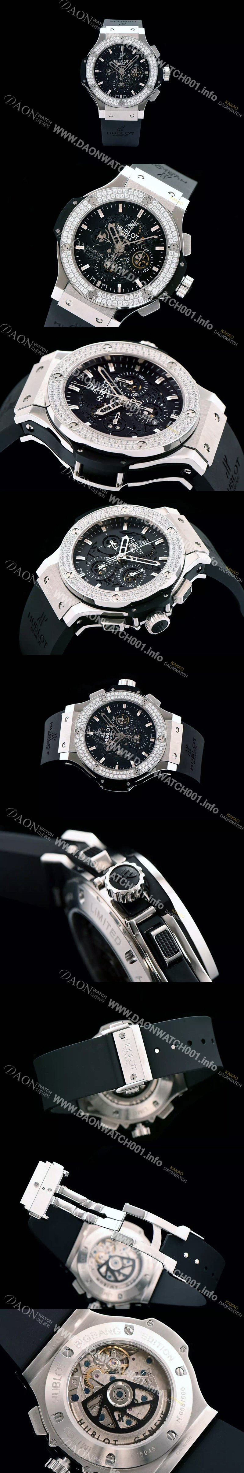 레플리카 [휴블렛] 남성용 킹파워 리미티드 에디션 45mm 블랙다이얼 HUB0410