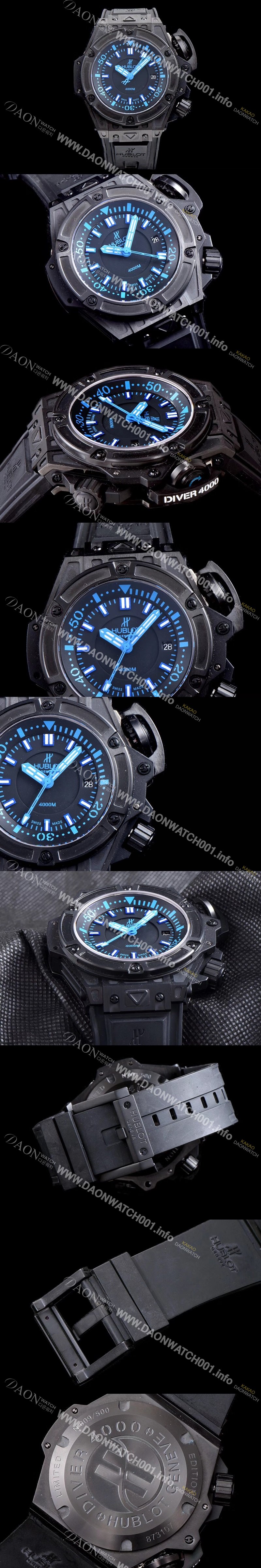 레플리카 [휴블렛] 남성용 빅뱅 킹파워 731.QX.1140 블랙 카본 1:1 베스트 에디션 오셔노그래픽 4000M 블랙 다이얼 오토매틱 무브먼트 HUB0400