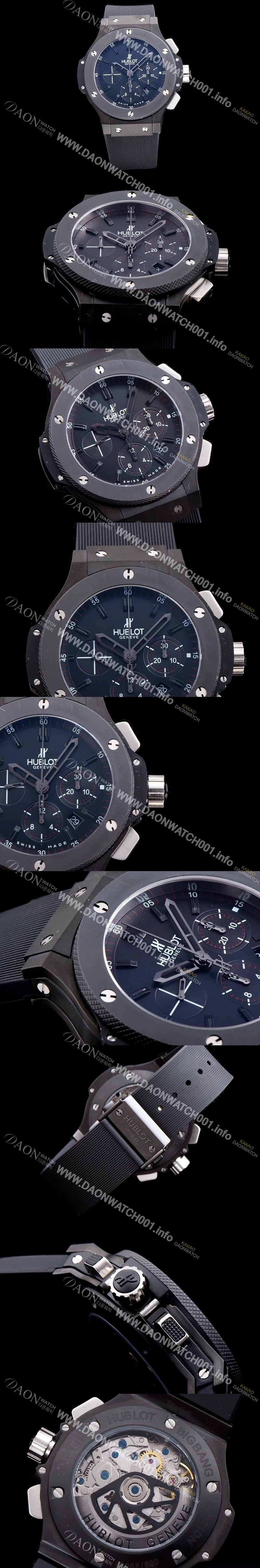 레플리카 [휴블렛] 남성용 빅뱅 위블로 301.CT.130.RX 리얼 세라믹 크로노그래프 블랙 다이얼 신형 ETA 7750오토매틱 무브먼트 HUB0403