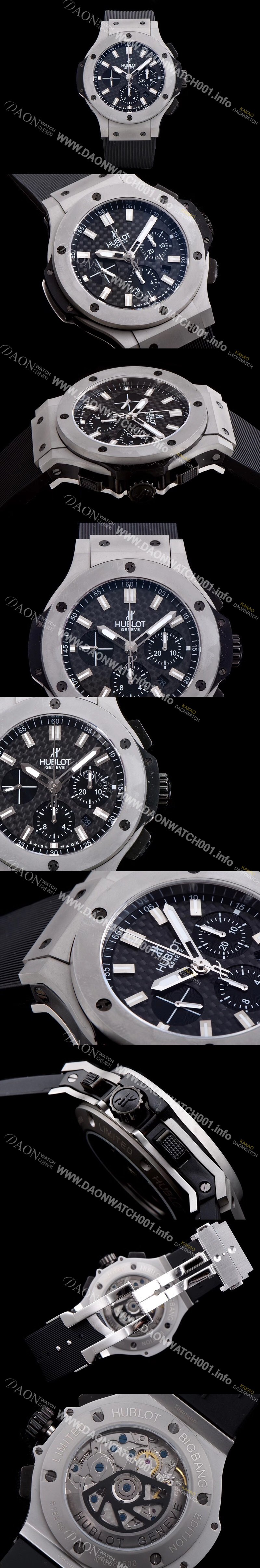 레플리카 [휴블렛] 남성용 빅뱅 최고급형! 301.SM.1770.RX 에볼루션 크로노그래프 블랙 다이얼 신형 ETA 7750오토매틱 무브먼트 HUB0401